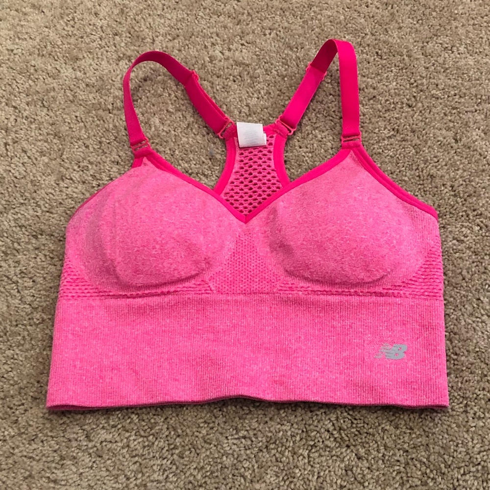 Pink New Balance bra top (S)